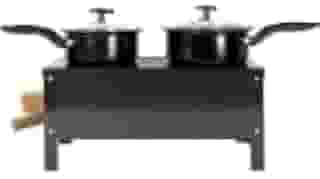 Fogão A Lenha Portátil Camping Aço Carbono Multiuso 2 Bocas