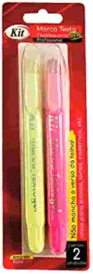 Marca Texto Kit Gel Profissional com 2 Amarelo/Rosa, Kit