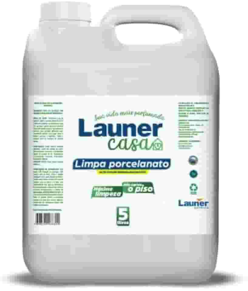 Limpa Porcelanato Profissional Concentrado Limpador de Alto Rendimento para Pisos, Mármore e Cerâmica Remove Sujeiras Difíceis sem Danificar Launer Casa 5L