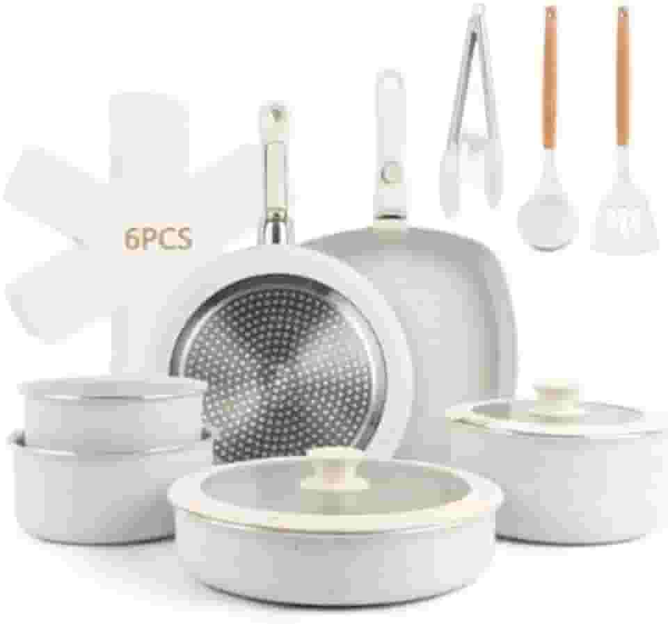 Conjunto de Panelas Cerâmica Antiaderente/Cabo Removivel/Propria Para Forno/18 Peças (Estoque No Brasil)