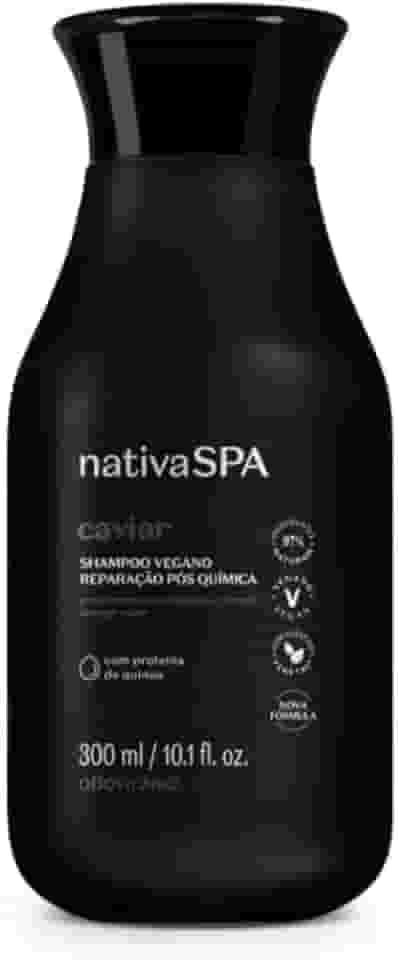 Na.tiva SPA Shampoo Vegano Caviar, Reparação Pós Química, com Quinoa, 300ml