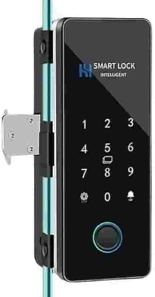 Fechadura Digital Biométrica WiFi para Porta de Vidro, com Impressão Digital, Cartão e Senha, Controle por Aplicativo, Estilo Moderno, para Residências (Vidro com Alvenaria)