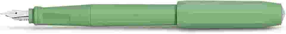 Kaweco Perkeo Caneta-tinteiro para cartuchos de tinta, caneta-tinteiro escolar para iniciantes com aderência ergonômica para escrita confortável Largura da ponta: F (fino) Cor verde selva 15,5 cm