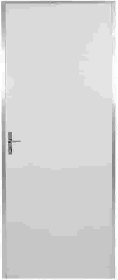 Kit Porta de Madeira Lisa 212x75cm com Batente de Aluminio 3,6cm Ecomadeiral Mgm Branco