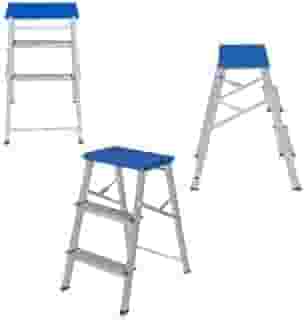 Mor-Banqueta Escada Dobrável em Alumínio 3 Degraus – Suporta Até 120kg, Ideal para Casa, Cozinha, Escritório e Serviços Domésticos