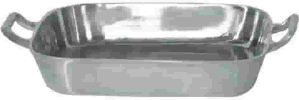 Forma Assadeira Tabuleiro Para Frango 28 cm Aluminio Polido Com Alças