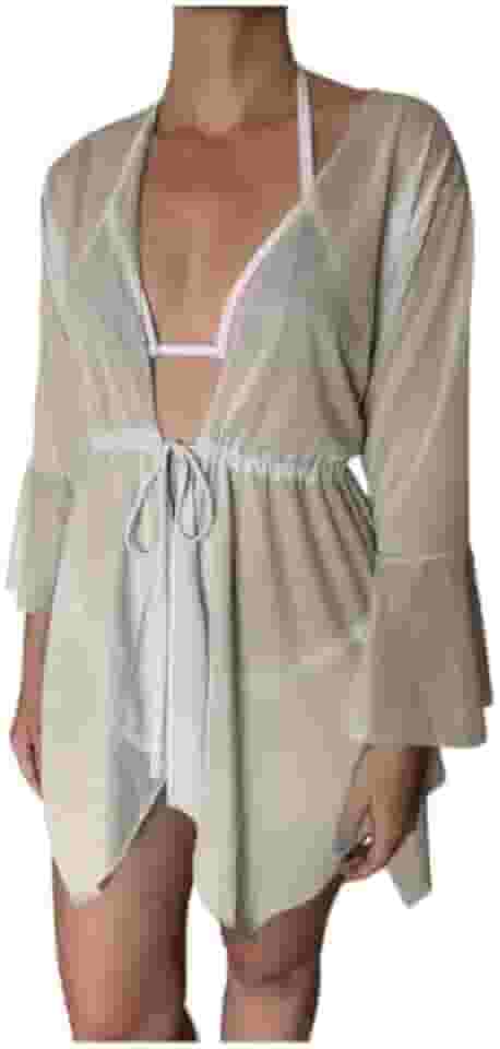 Saída de Praia estilo Kimono Tecido Leve de Fácil Absorção