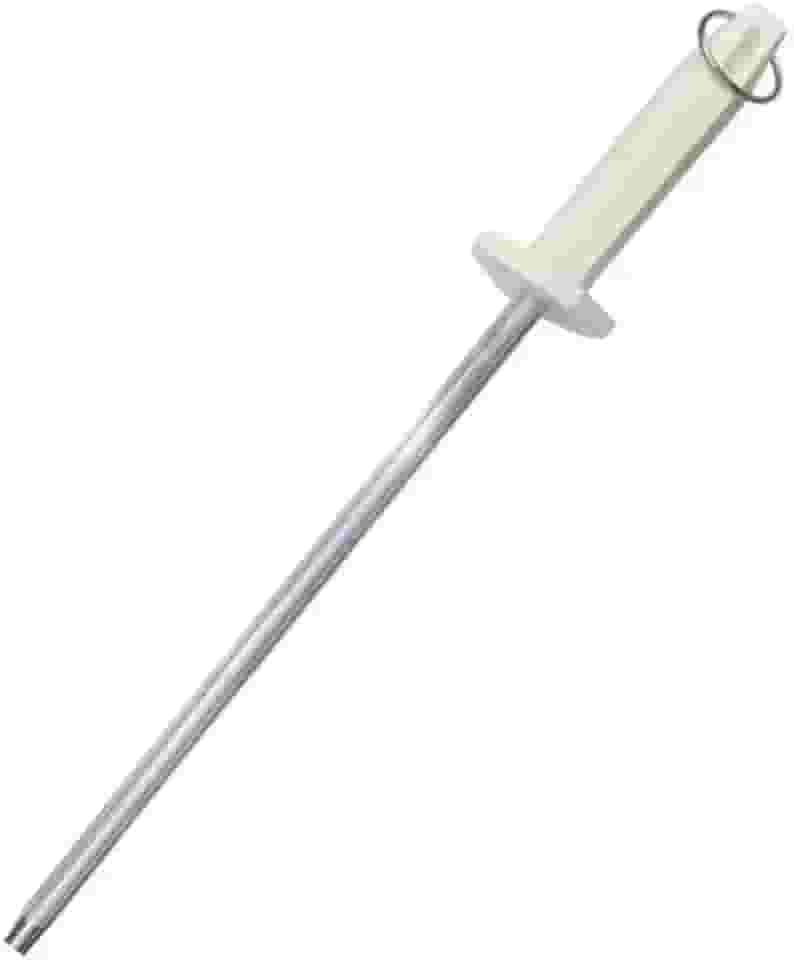 Chaira Estriada Profissional Inox 43cm Grande para Afiar Facas, Cutelos, Faca Açougueiro, Cozinha