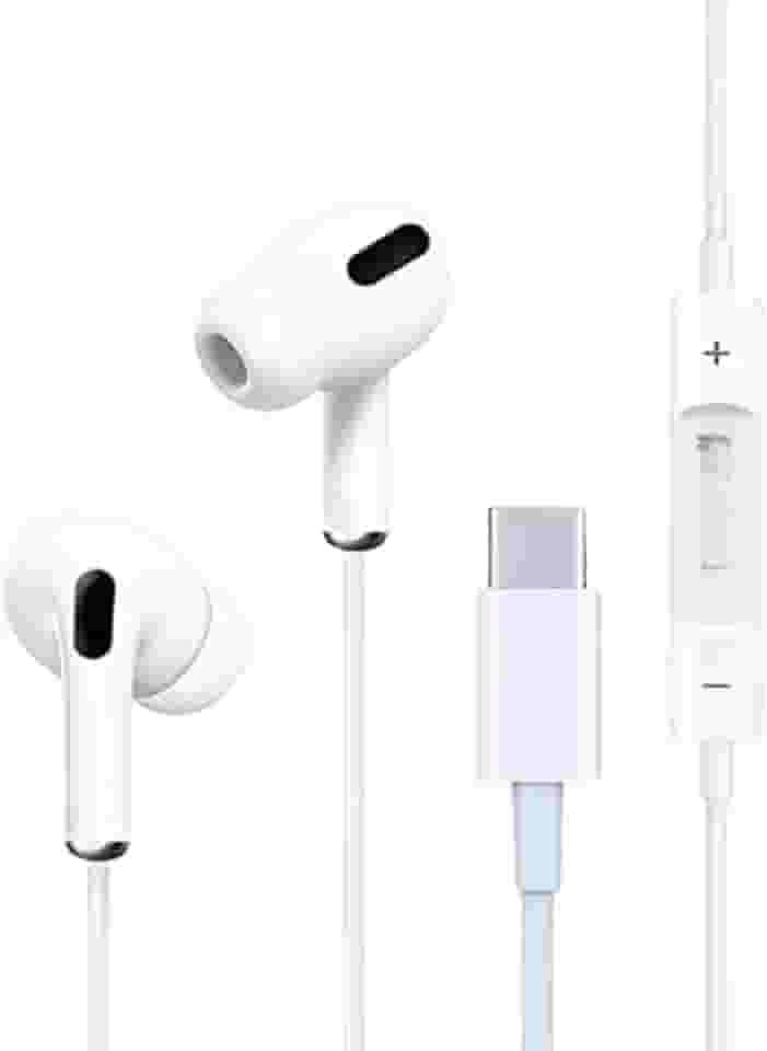 Fone de Ouvido Premium USB-C, Anti-Ruído (99,15%), Cabo de Tecido, Áudio HD; compatível com Samsung, Motorola, LG e Smartphones Tipo-C, para Música e Chamadas - 2ª Geração