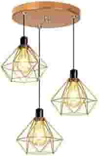 Kit 3 Lustres Pendentes Diamante Cobre Aramado E27 El39