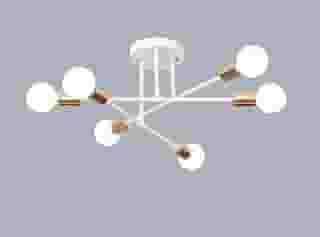 LUMINÁRIA LUSTRE PENDENTE SPUTNIK PARA 6 LÂMPADAS (Branco)