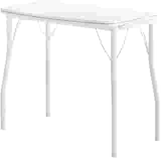 Mesa Dobrável Tampo Branco Tubos Brancos Carraro