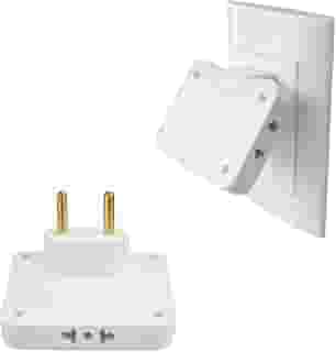 Adaptador Tomada T Articulado - Benjamin 10A de 110V a 250V Potência Máxima 2500W - Adaptador Flexível para Esconder Atrás do Móvel