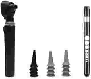 Kit Aparelho de obserrvação de fundo de ouvido De Led + Lanterna Clinica De Led (PRETO)