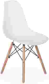 Cadeira Brancas Eiffel Charles Eames DKR – Base de Madeira – Sala de Jantar, Cozinha, Escritório, Home Office