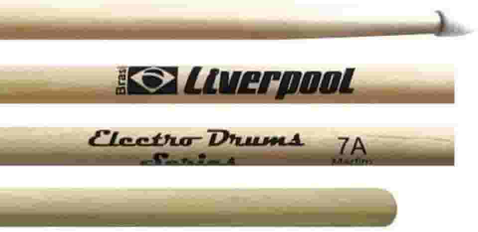 Baqueta Liverpool Electro Drums Padrão 7A ELD7AN Ponta de Nylon Especial para Bateria Eletrônica