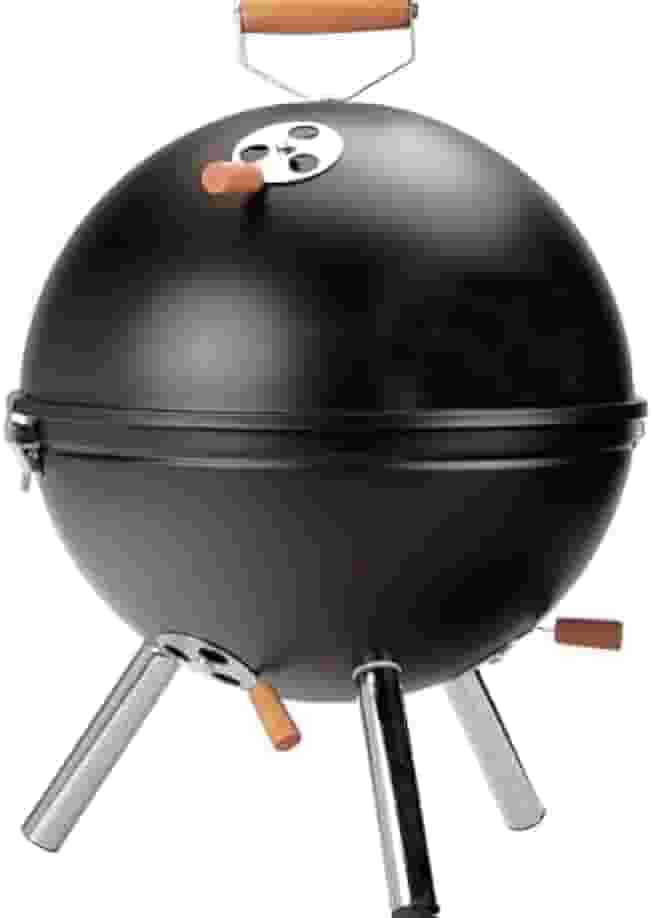 Churrasqueira Portátil a Carvão com Tampa Bafo – Compacta, Resistente e Ideal para Carnes Suculentas, Viagens e Área Externa – Metal Preto