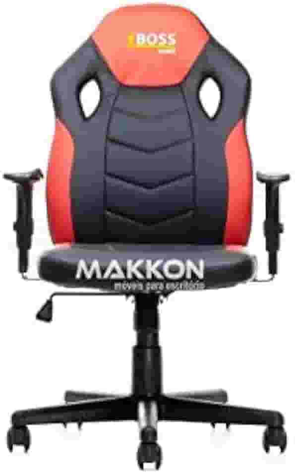 Cadeira Gamer Infantil Preta com Vermelho MK-862 - Makkon
