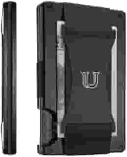 Carteira masculina Ridge Style – a melhor carteira RFID para pais modernos – fina, elegante e com bloqueio de RFID – carteira de alumínio para cartão e alça de dinheiro (preto)