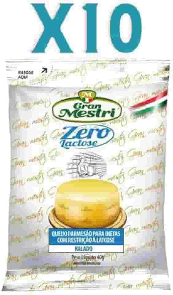Kit 10 Queijos Parmes?o Ralado Zero Lactose 40g