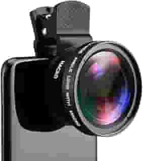 Lente para Celular 2 em 1 Profissional Super Angulo Amplo 0,45x e Macro 12,5x, Super Zoom Ideal PAra Fotografos Paisagem Retrátos Vídeos Universal + Bolsa para Transporte PREMIUM DUPIN