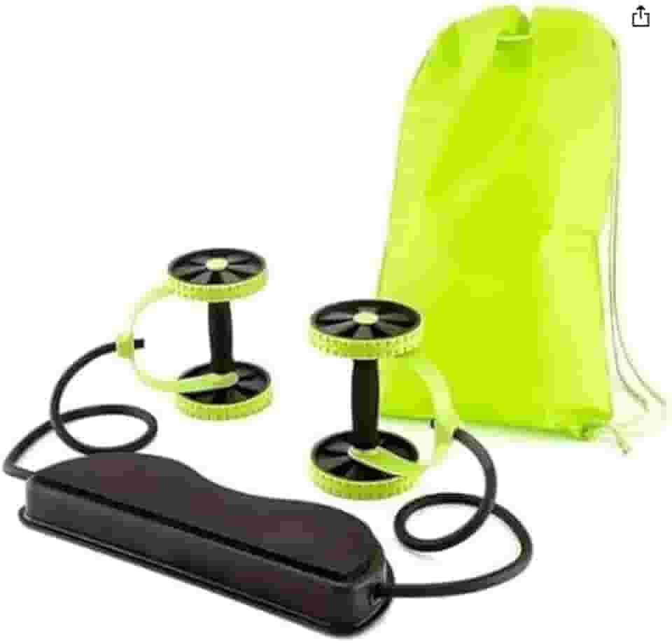 Aparelho de Exercícios para Emagrecer e Malhar em Casa, 44 Exercícios, 6 Níveis de Resistência, Verde com Preto, 41x5x5cm