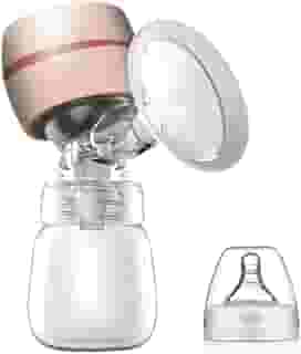 Bomba de Tirar Leite Automática Elétrica Portátil com Tela LED manual, 2 Modos e 9 Níveis de Sucção, Baixo Ruído, Protetor de Mama de Silicone 22mm, 180ml, Mãos Livres, Livre de BPA