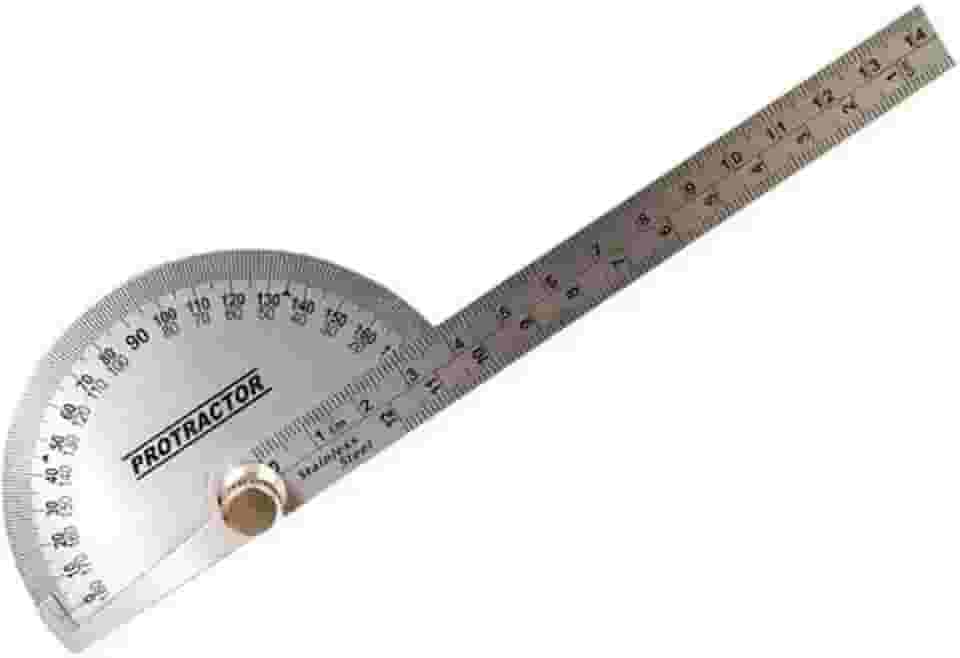 Transferidor De Grau tipo Meia Lua Ângulo 180° Graus com Régua