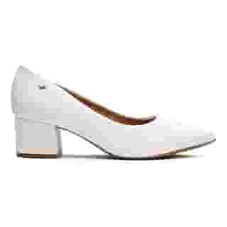 Scarpin Feminino Salto Bloco Pelica Creme Vizzano 1220.315