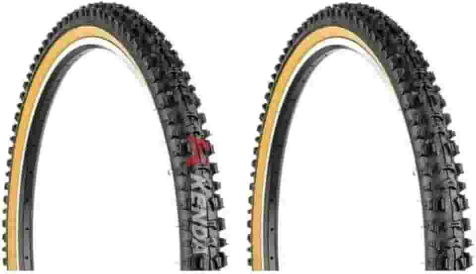 Par Pneu 26x1.95 Bike Mtb Cravo K816 Faixa Amarela