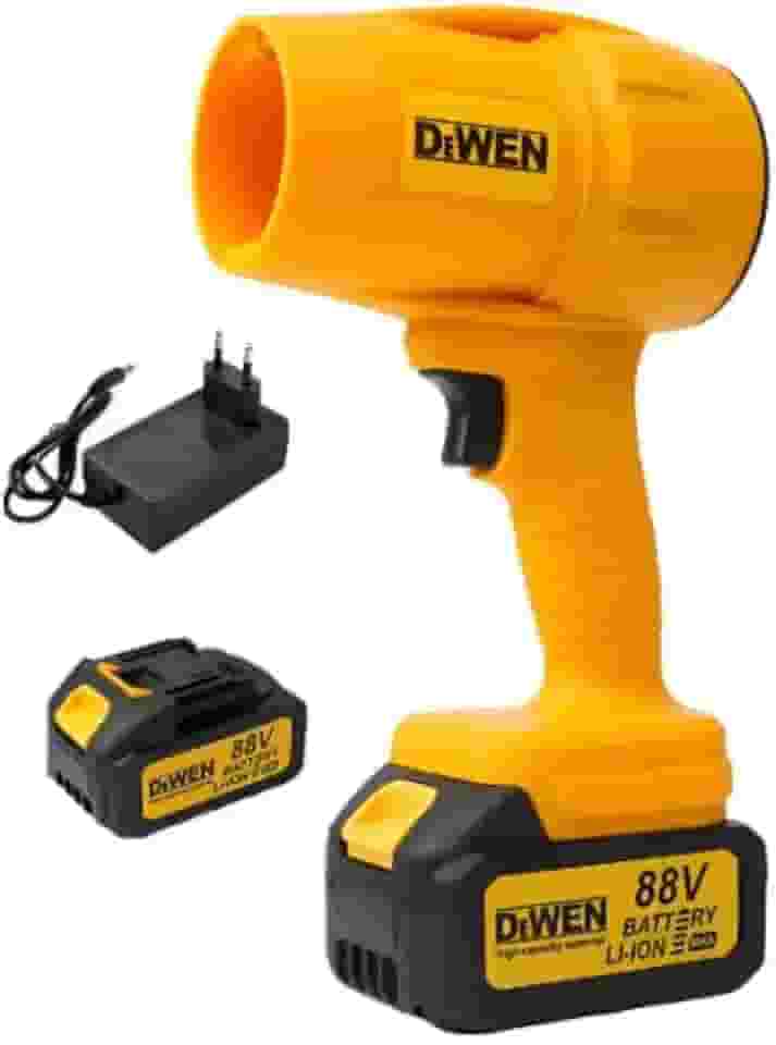 D:WEN Soprador de Folhas Sem Fio, 21V Bateria Li-ion, 1050W Potência, 850G, Portátil com Carregador