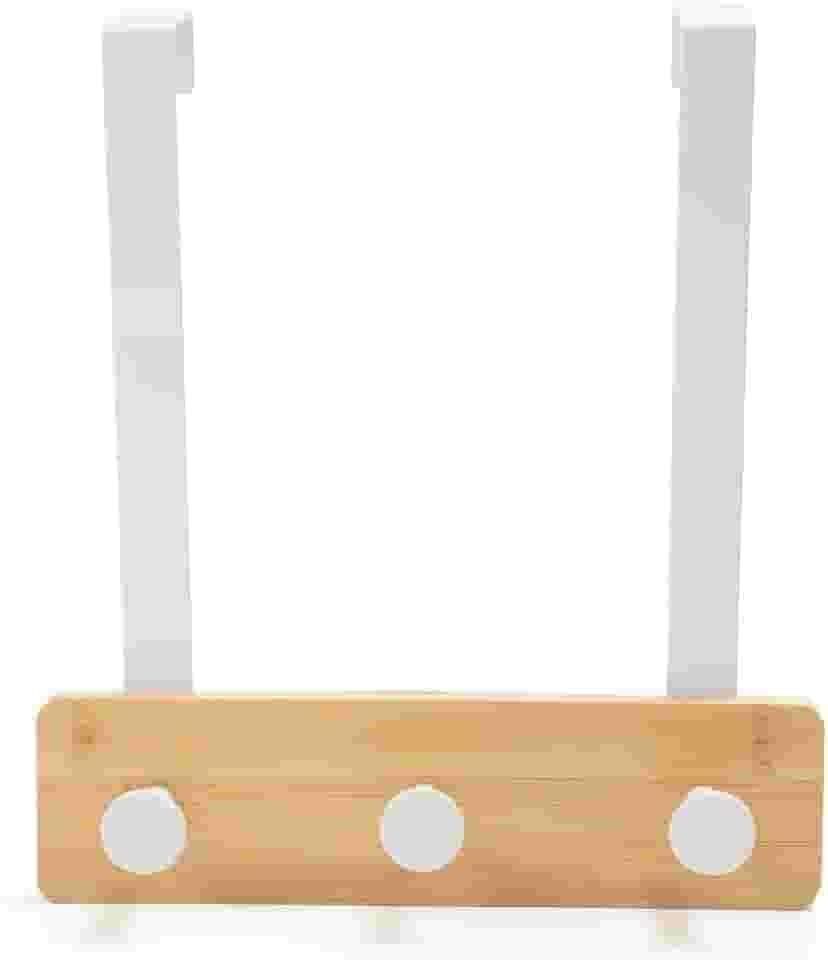 Oikos - Cabideiro de Porta Bambu 3 Ganchos Sem Furar