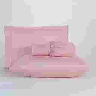 Jogo De Lençol 400 Fios Percal Poliéster Liso Toque Macio com Elástico Diversos Tamanho Solteiro Casal Queen King Size (Casal, Rose)