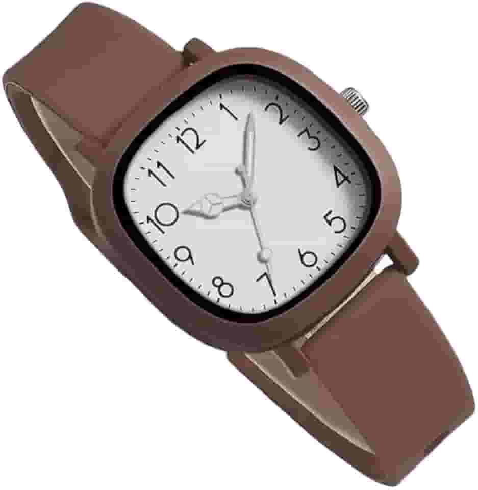 Relógio Feminino Quadrado Analógico, Pulseira de Silicone, Mostrador Esportivo, 3 Cores