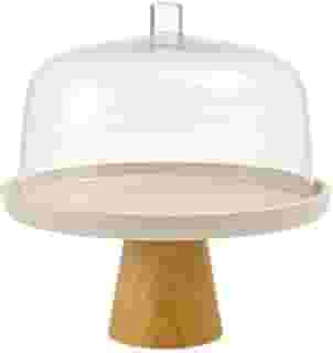 BOLEIRA COM CUPULA E PE 25CM LUME BEGE FECHADO