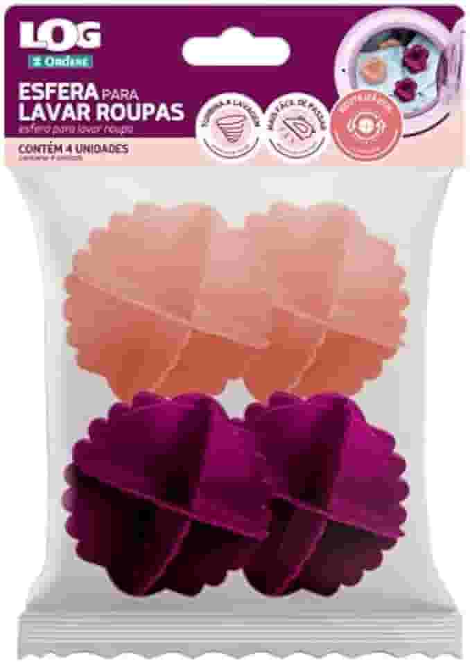 Ordene - Esfera para Lavar Roupas Coloridas, Pacote com 4 unidades Reutilizáveis, Linha Log