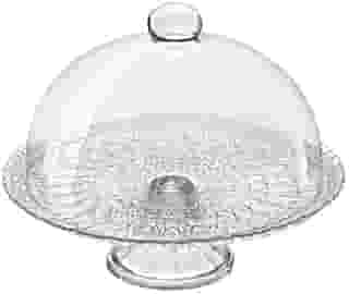 Boleira de vidro com tampa Porta Bolo Boleira De Vidro Com Pé 32cm