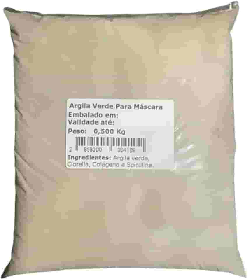 Argila Verde em Pó Para Máscara 500g + Modo de Usar
