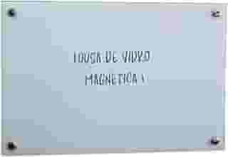 Lousa de Vidro Magnética branca, 80x60 cm