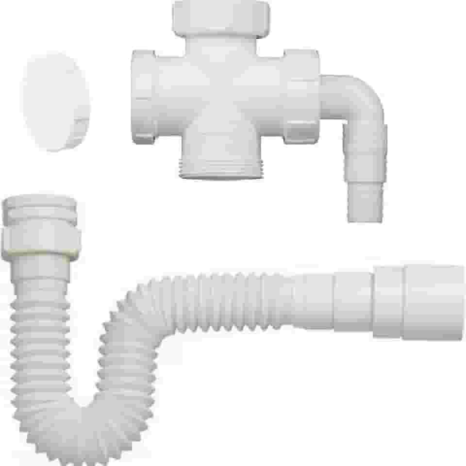 CONEXÃO ADAPTADOR MÁQUINA LAVAR ROUPA LOUÇA TANQUE E SIFÃO TUBO EXTENSIVO