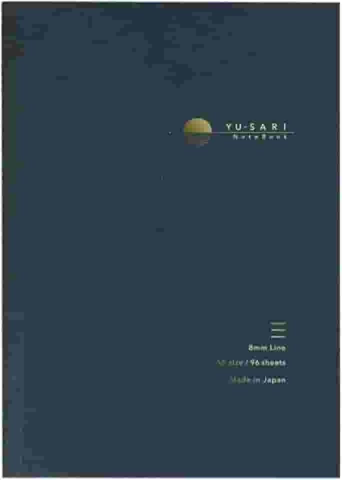 Caderno de linha YU-SARI A5 de 8 mm para caneta-tinteiro, artigos de papelaria NAKABAYASHI do Japão, azul marinho