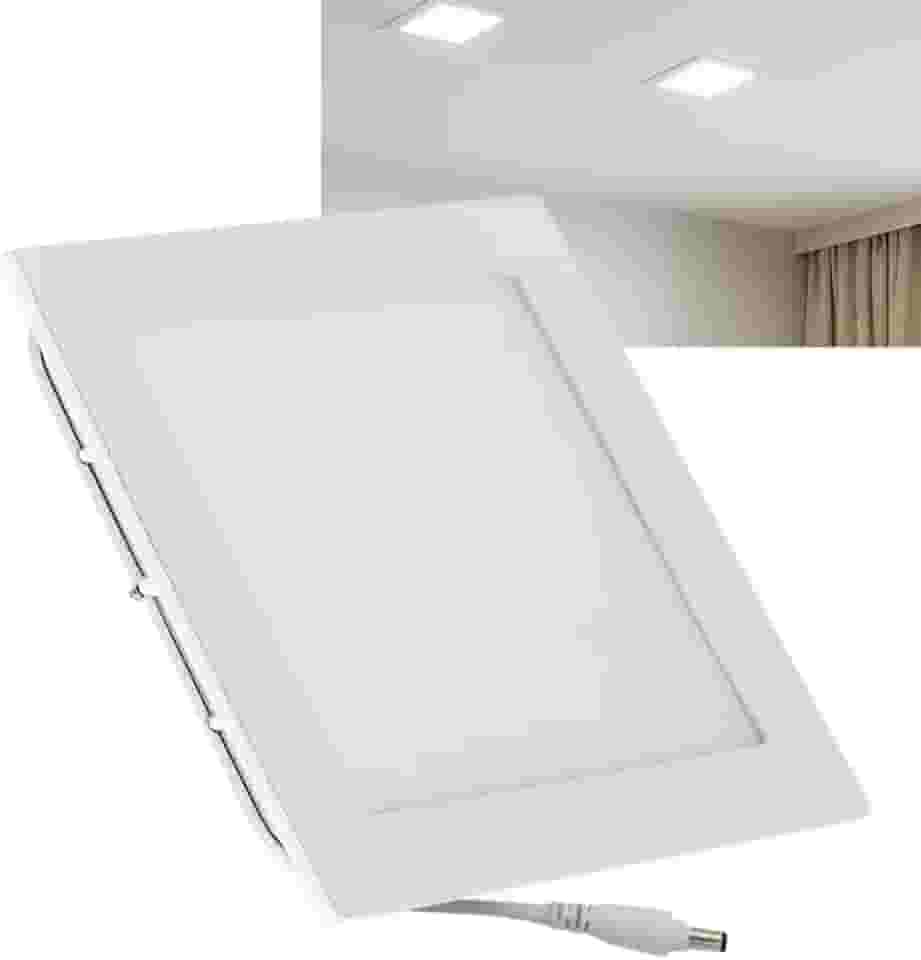 Painel Plafon LED de Embutir 25W Quadrado 29x29cm Slim, 6500K, Estrutura Metálica – Luz Branca Fria Premium