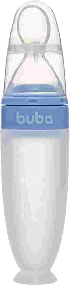 Buba, Colher Dosadora Em Silicone Com Ventosa Azul