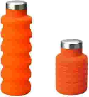 Garrafa Retrátil De Silicone Com Tampa Inox 500ml (Laranja)