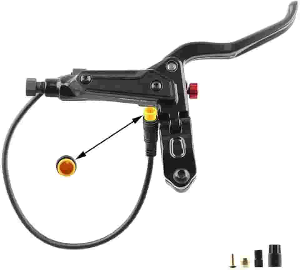 Freios a disco hidráulicos, alavanca de freio hidráulico de liga de alumínio GT267 Alça de freio de desligamento de 3 pinos para Ebike/Bicicleta dobrável/Scooter/Bicicleta Gorda (Direita)