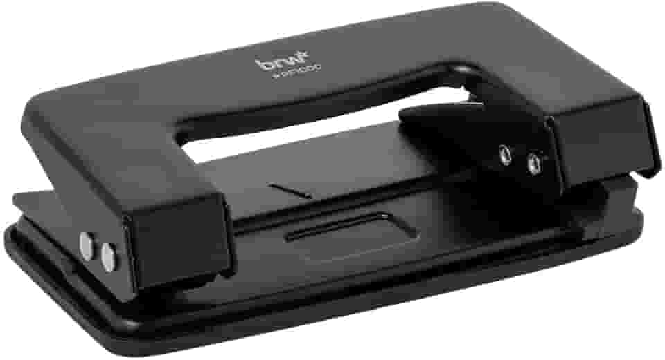 Brw Perfurador de Papel Metal 2 Furos até 10 Folhas 10,4cm Preto