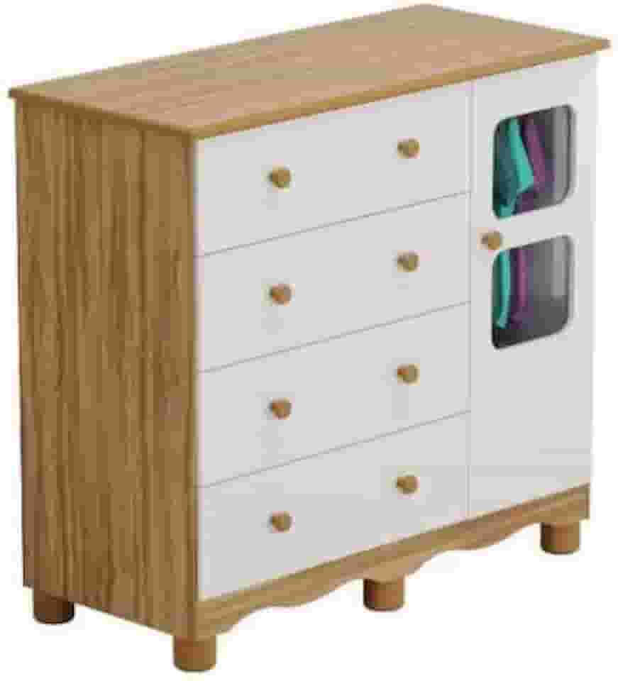 Cômoda Peroba Uli 1 Porta 4 Gavetas