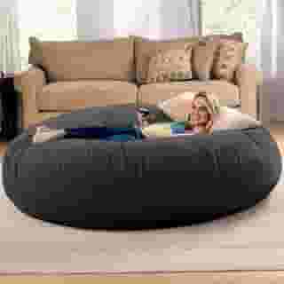 Puff Gigante Redondo140x20 Sem Enchimento Suede Premium Linha Gold