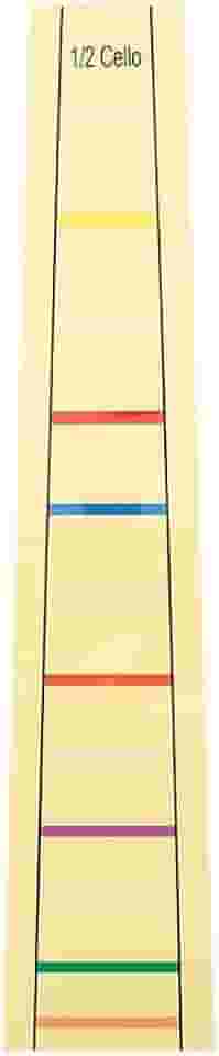 Adesivos de etiqueta de escala de violoncelo tamanho 1/2 – Adesivo removível para dedo de violoncelo marcadores de posição dos dedos para iniciantes