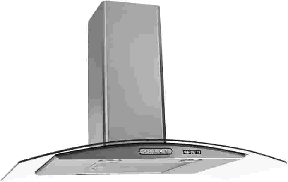 Coifa de Parede Nardelli 110V 80cm Vidro Curvo Slim Inox 4/6 Bocas